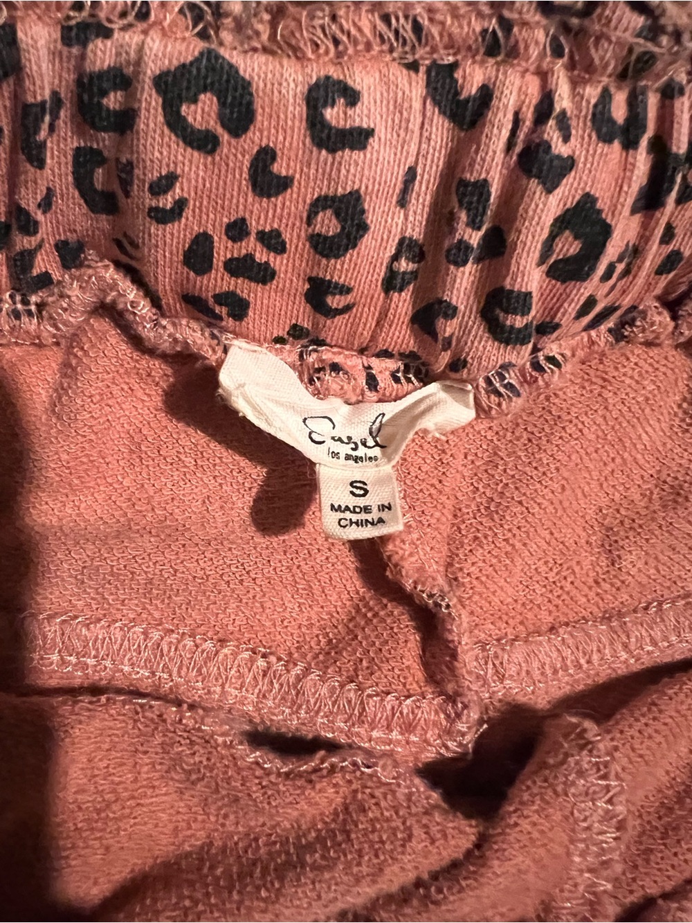 easel Pink Leopard Print Wide Leg Jumpsuit Pants - Picture 3 of 4
